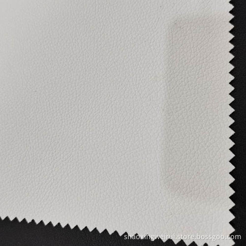 Pure White Lychee Lines PVC Leather
